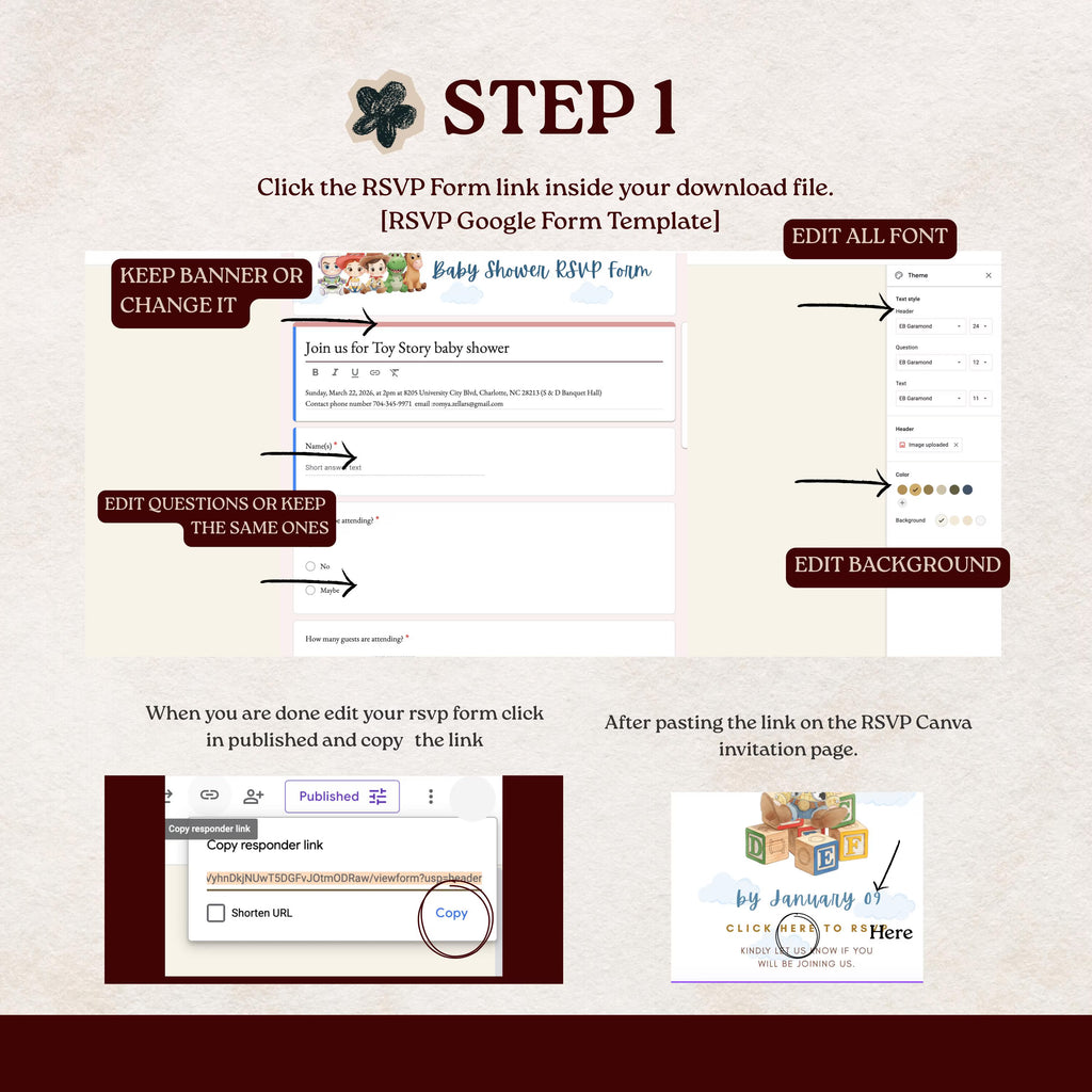 It's A Boy Story Baby Shower Website Invitation  Editable Canva Baby Shower Website Template Digital Invite with Music