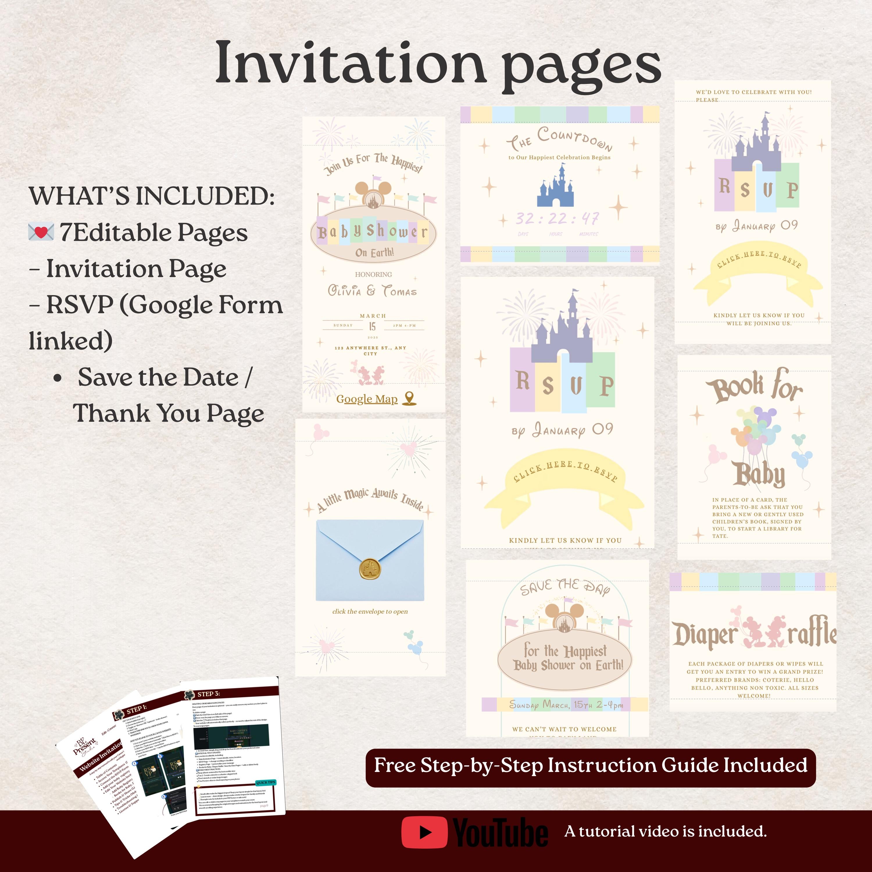 babyland Baby Shower Website Invitation | Happiest Baby Shower On Earth | Mini Baby Shower Canva Website Template with Music