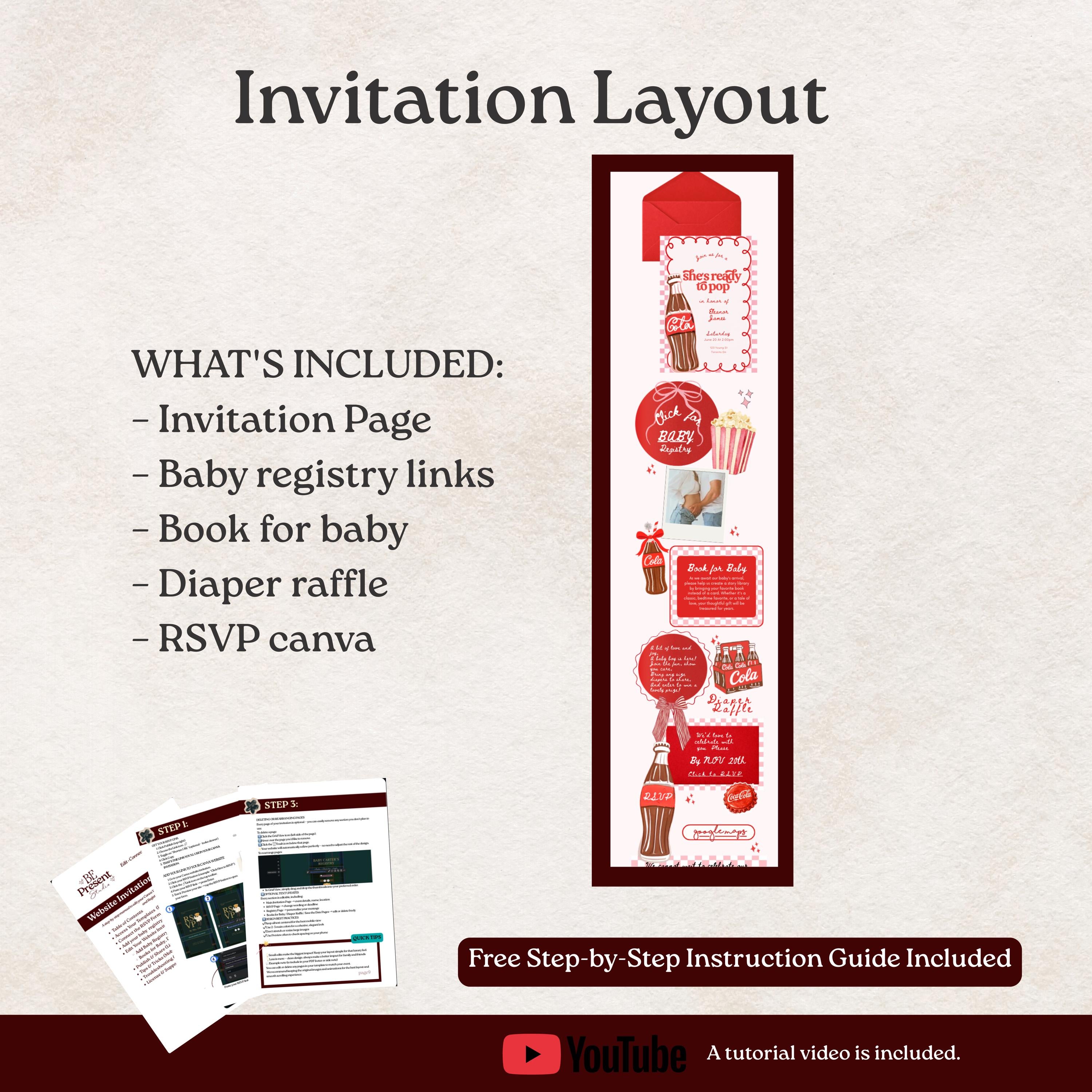 Ready to Pop Baby Shower Website Invitation: Editable Canva Template