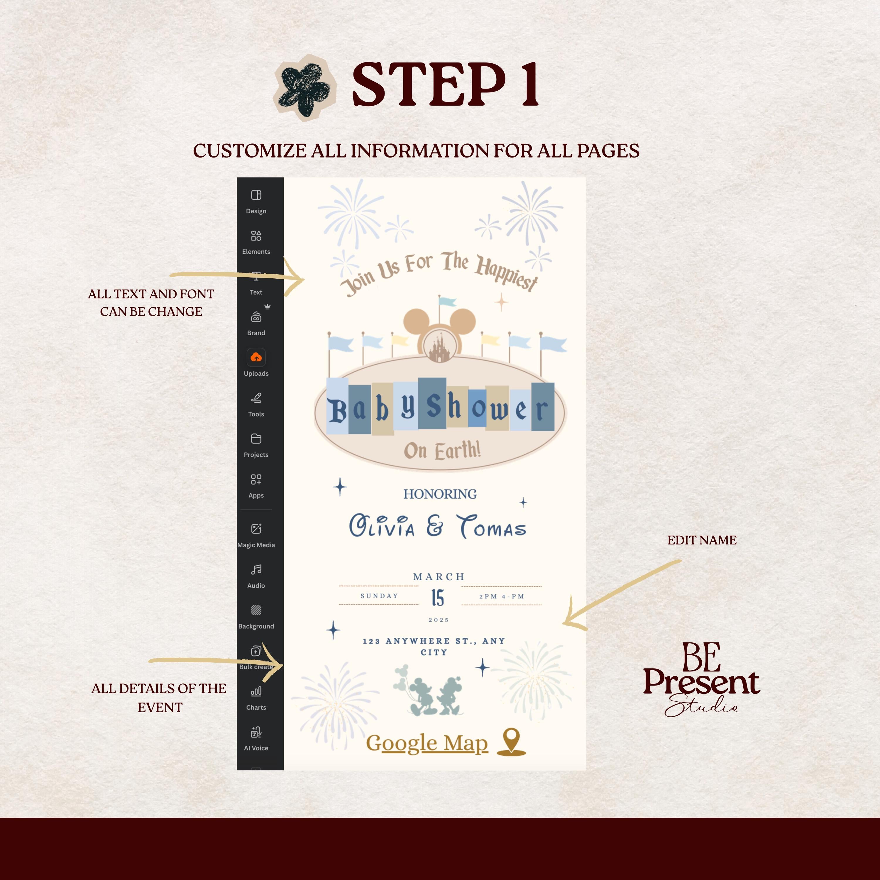 babyland Baby Shower Website Invitation its a boy  Happiest Baby Shower On Earth | Mini Baby Shower Canva Website Template with Music