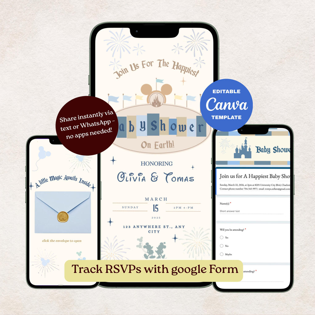 babyland Baby Shower Website Invitation its a boy  Happiest Baby Shower On Earth | Mini Baby Shower Canva Website Template with Music