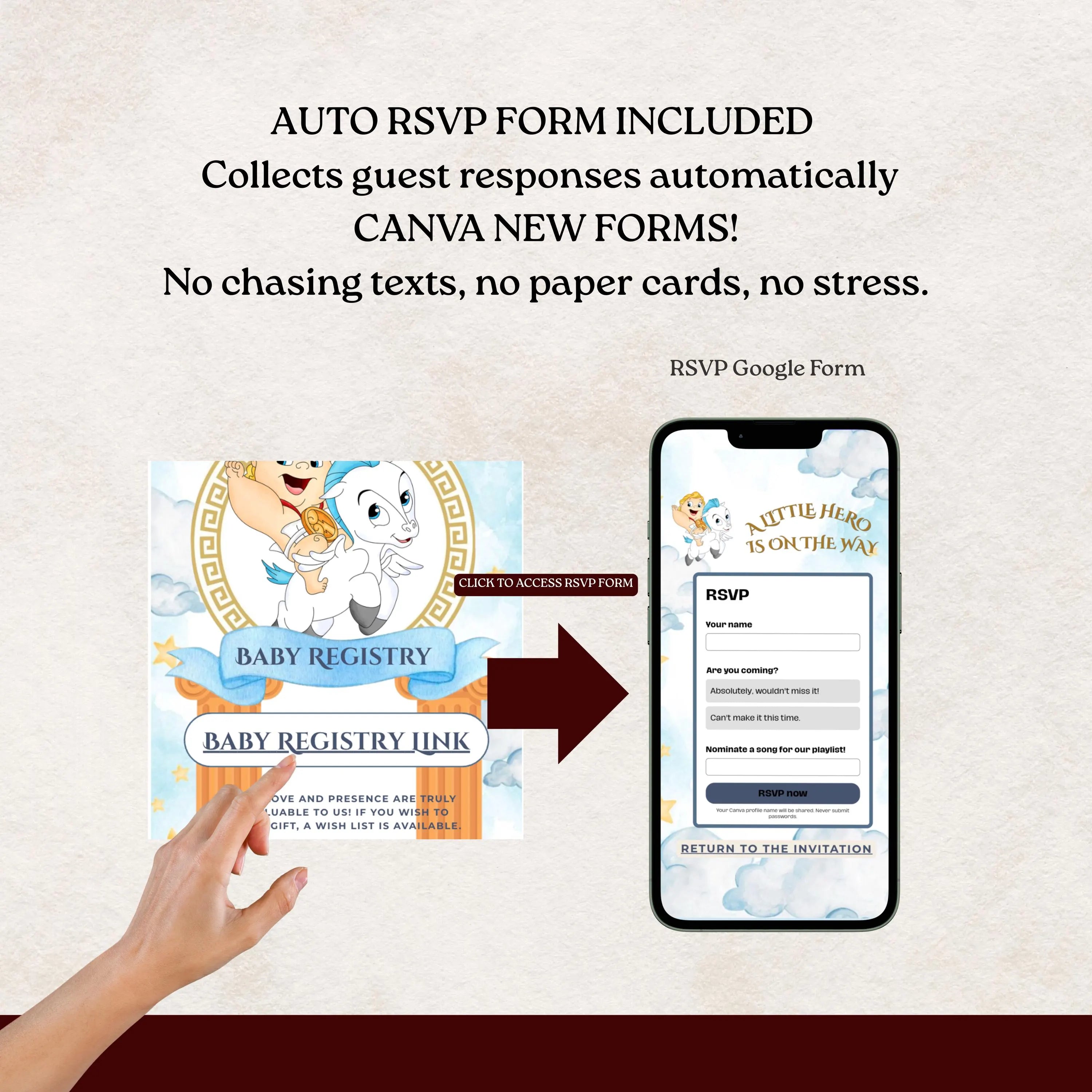 Baby Hercules Baby Shower Website Template with RSVP  Editable Canva  A Little Hero on the Way