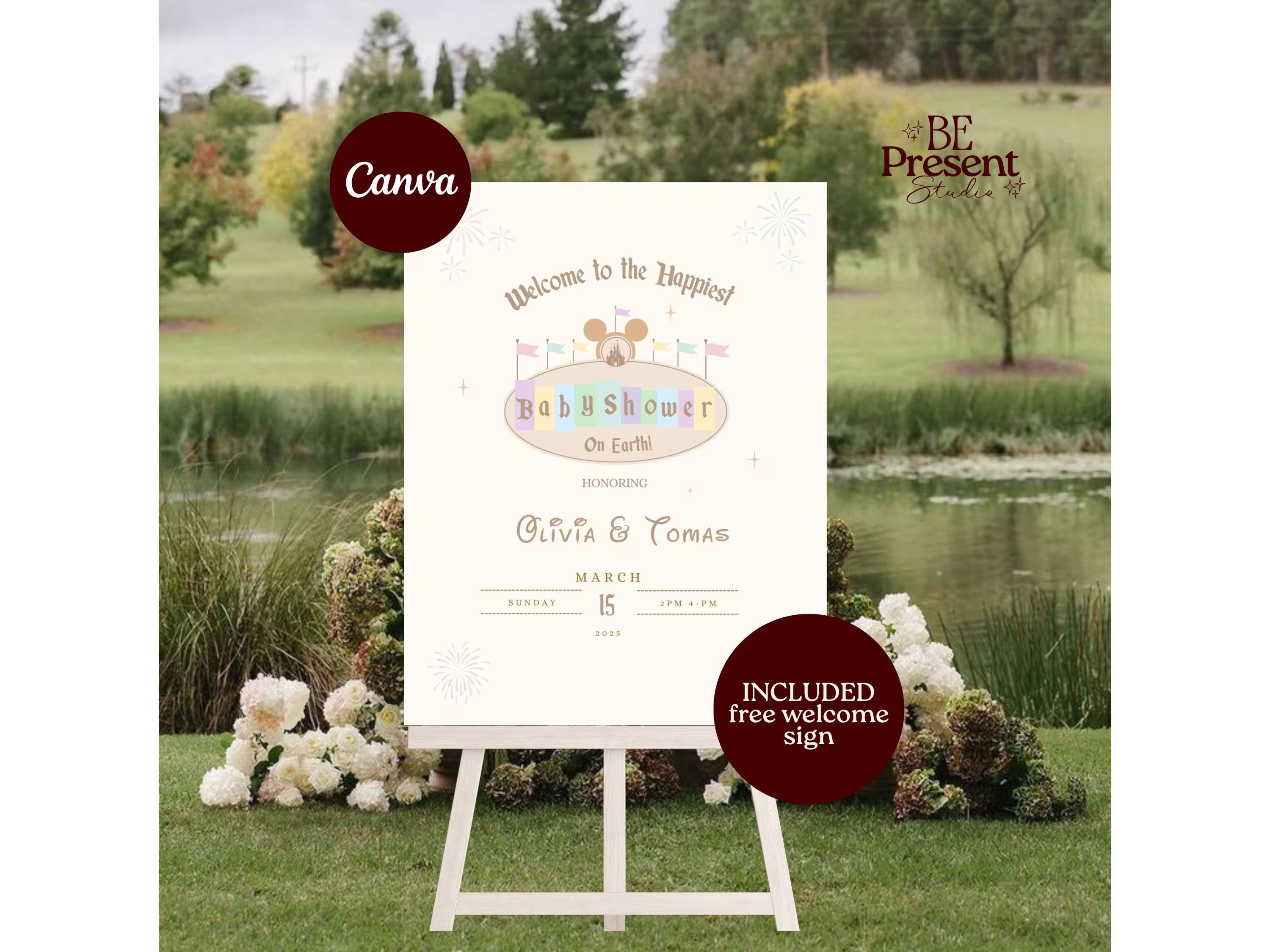 babyland Baby Shower Website Invitation | Happiest Baby Shower On Earth | Mini Baby Shower Canva Website Template with Music