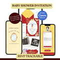 The Apple of Our Eye Snow White Baby Shower Website Template | Editable Canva Invitation